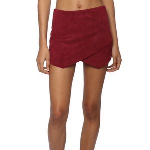 Maroon envelope skirt